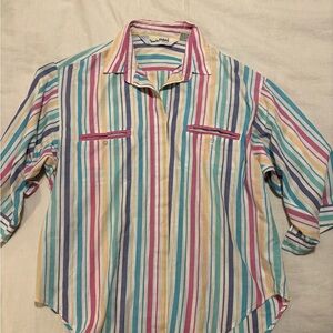 Diane Von Furstenberg Multicolor Striped Button Down Shirt